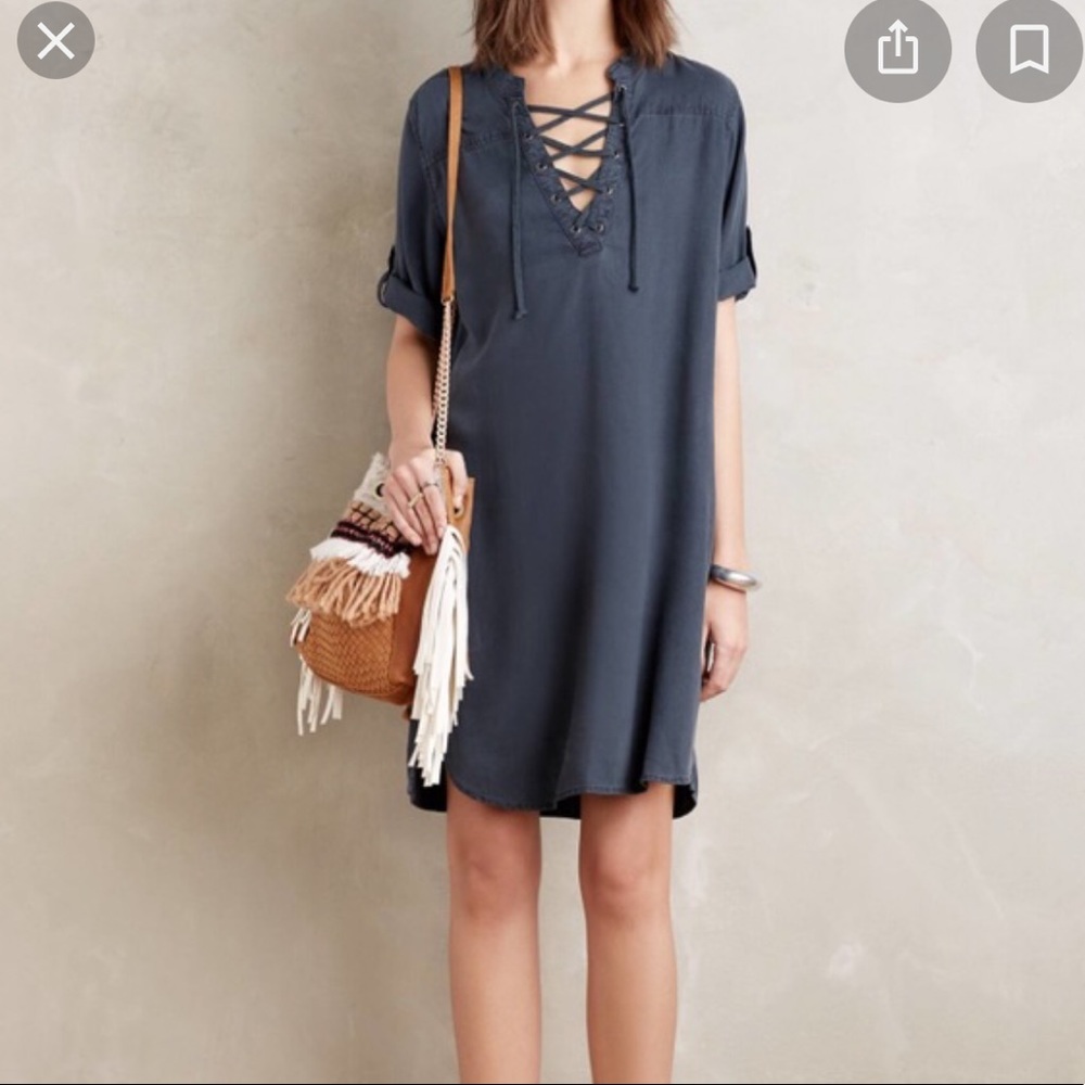 Cloth & stone lace up shift dress 271